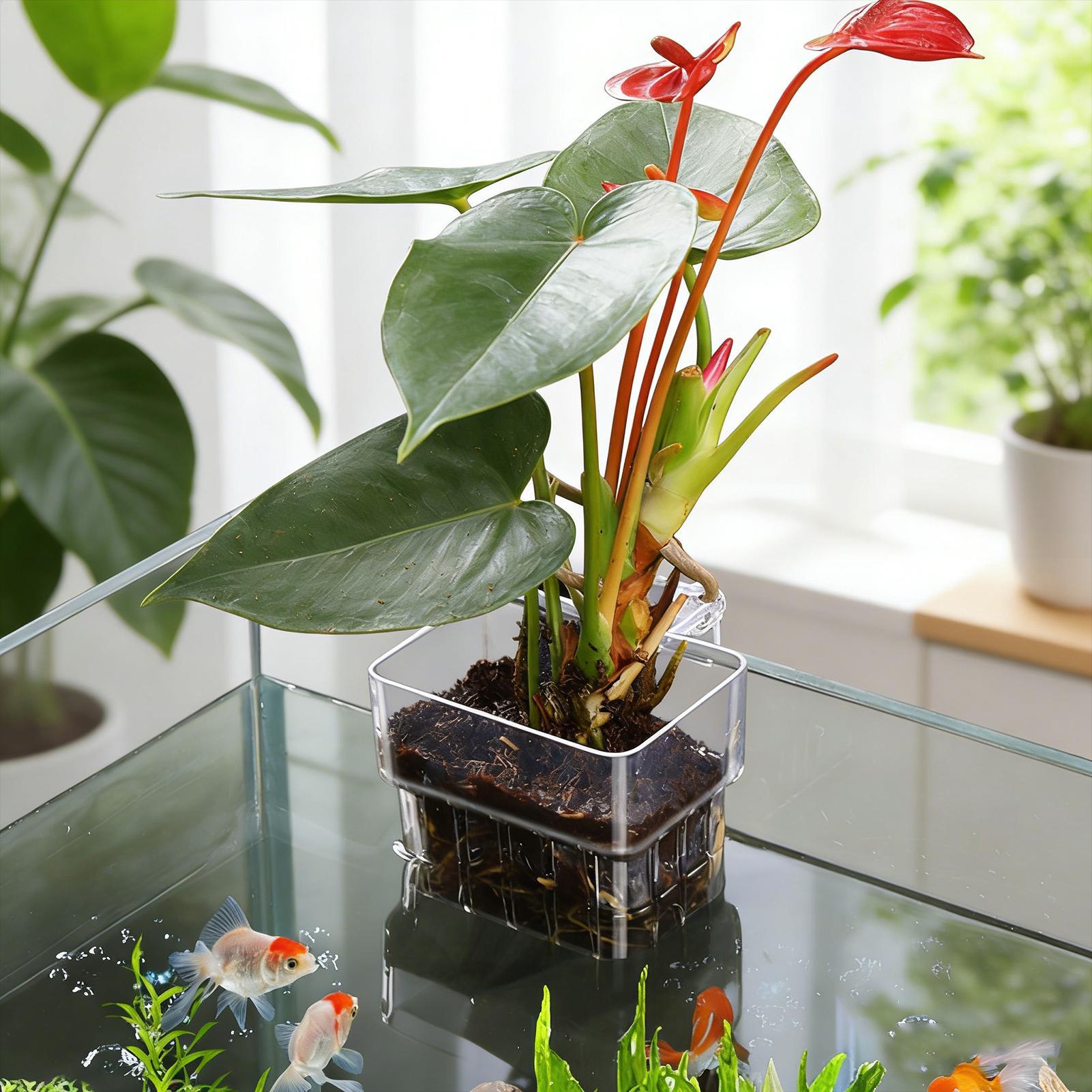 Transparent Hangable Aquarium  - Aquarium Plant Holder review and price
