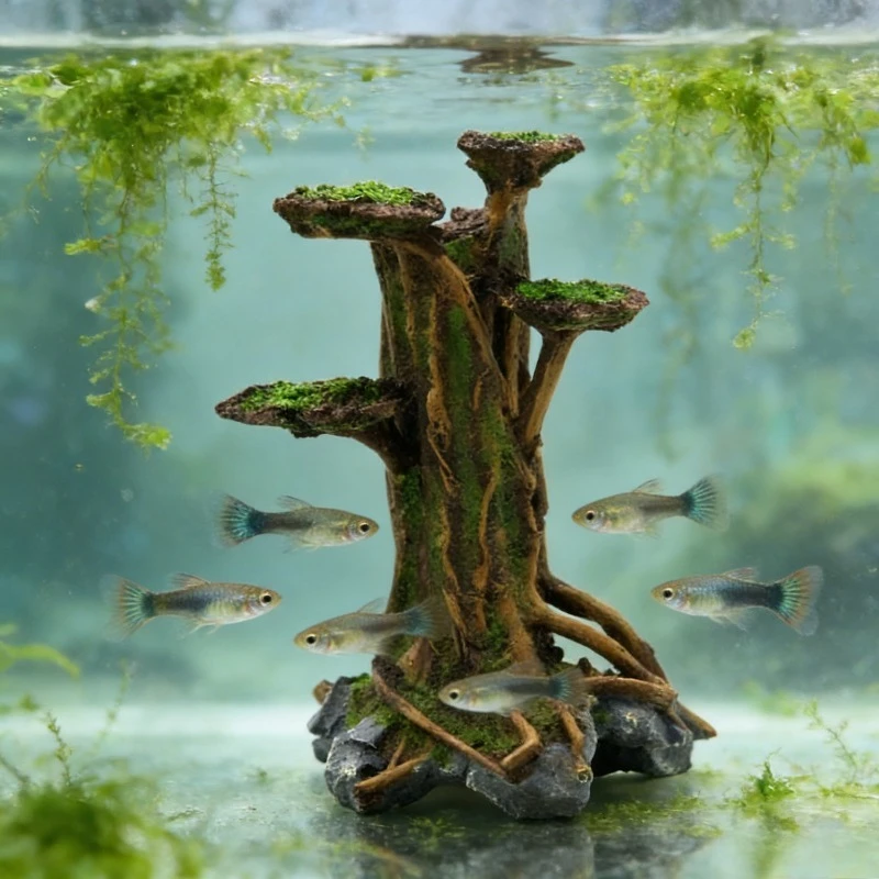 Artificial Moss Tree Driftwood - Aquarium Planted Wood review and price